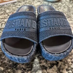 Christian DIOR denim dway platform sandals